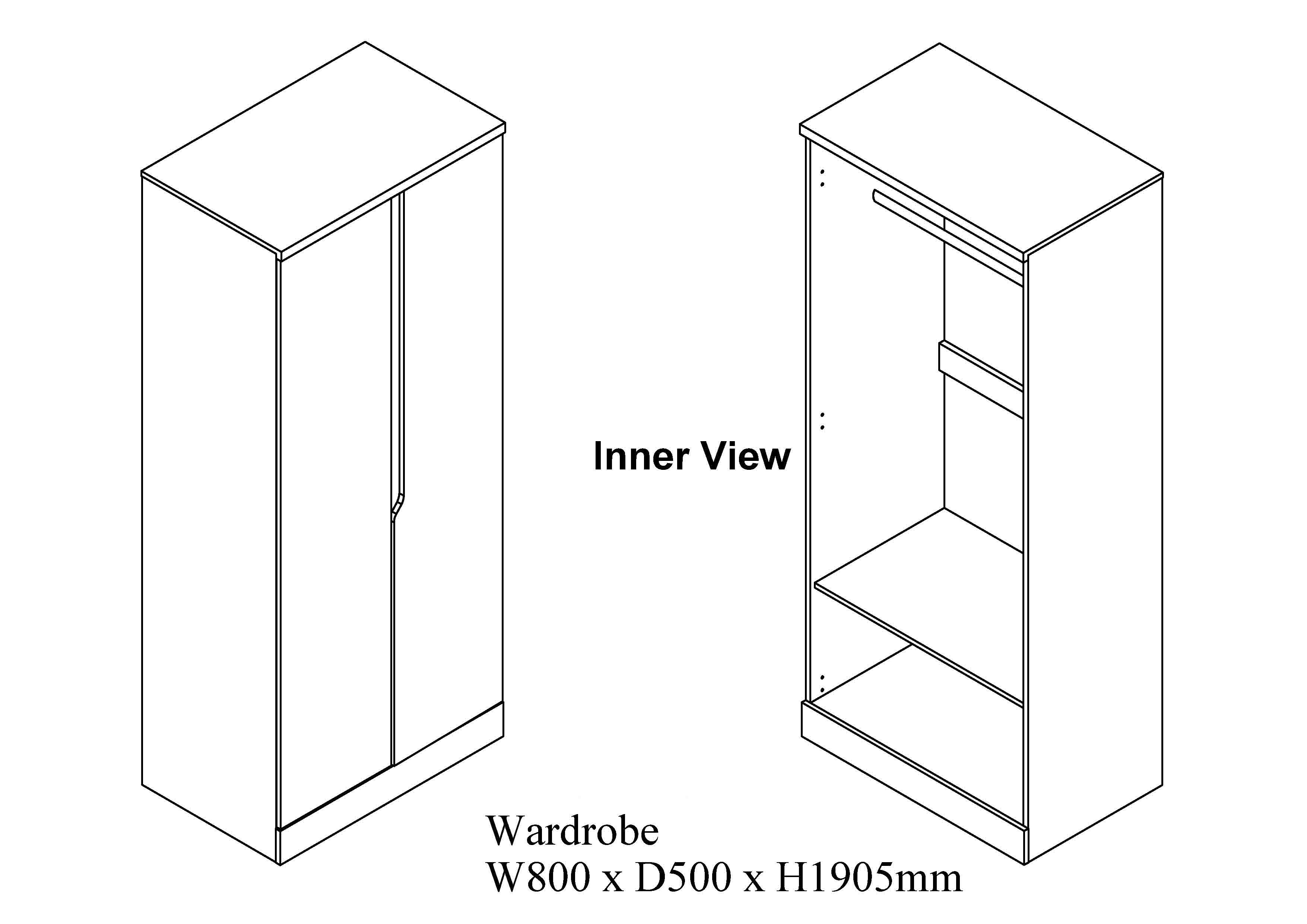 Kayee Wardrobe 2 door